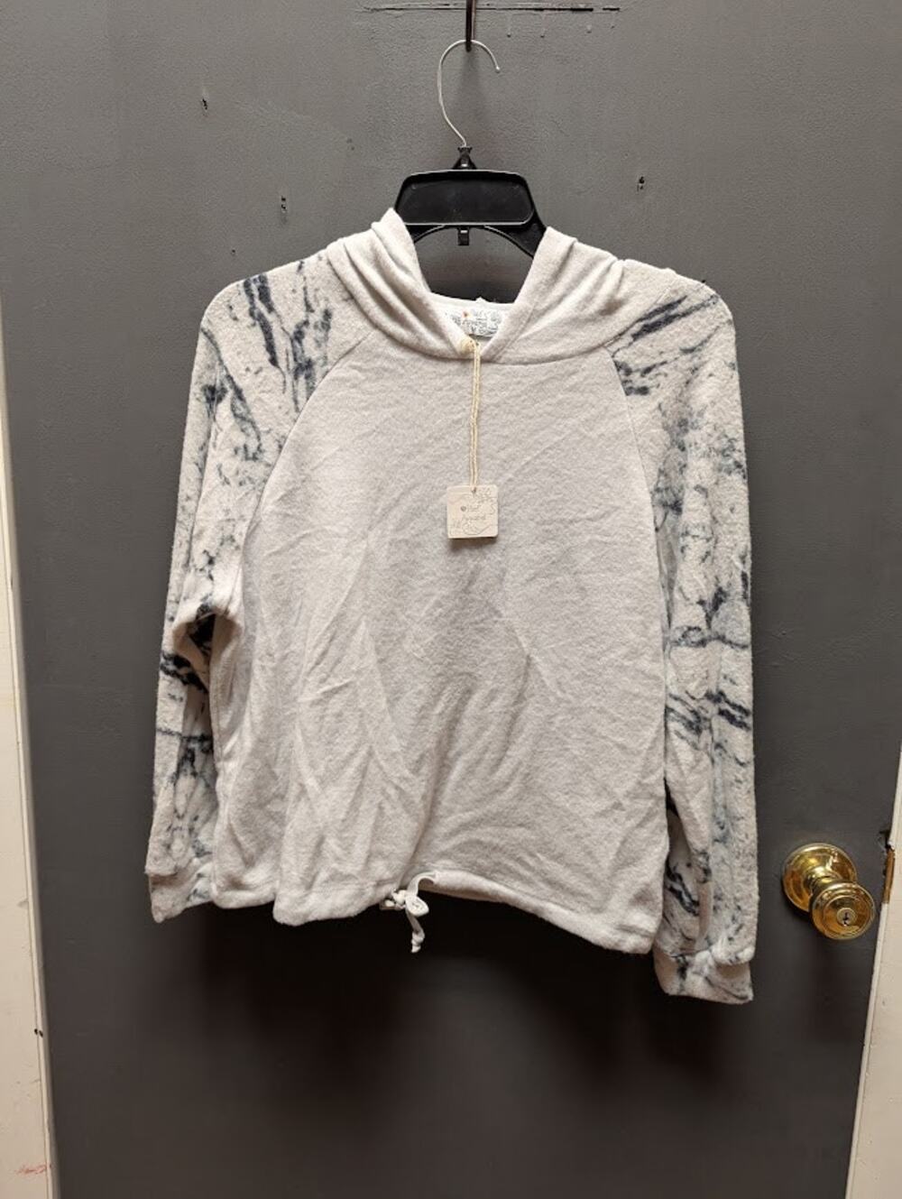 Poof Apparel Hoodie Sweatshirt Size Medium tie dye long sleeve drawstring waist